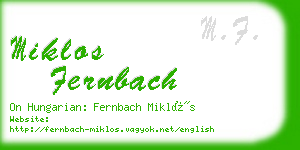 miklos fernbach business card